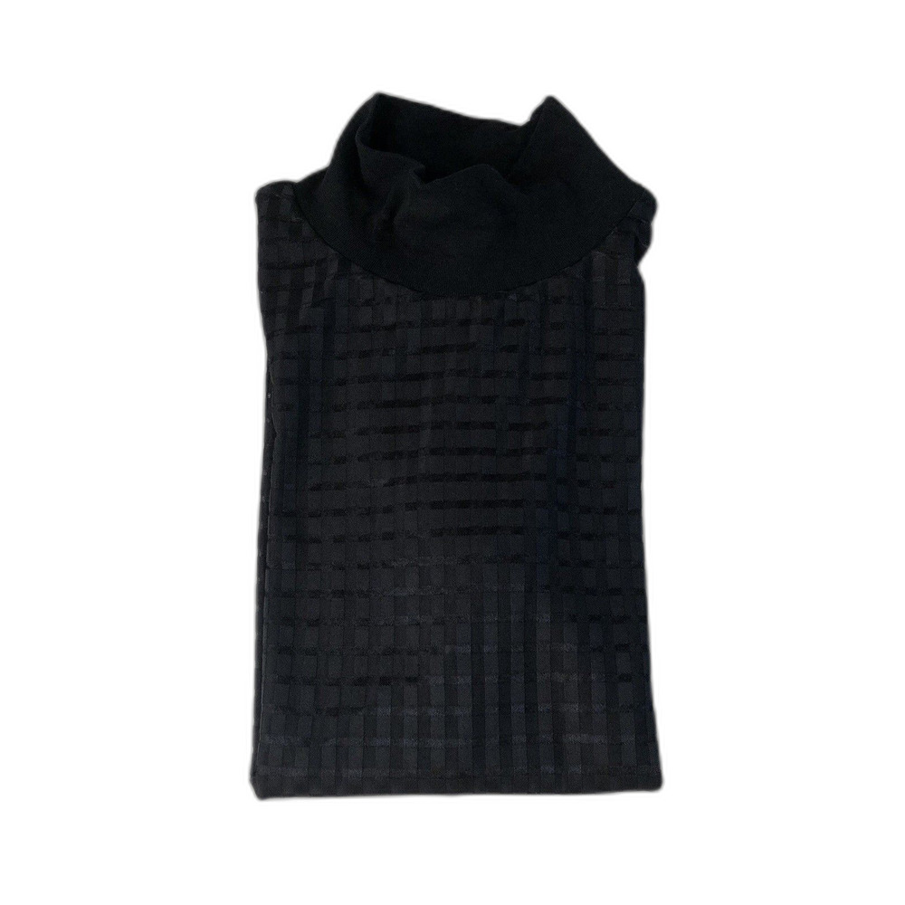 We Are Annorlunda Women’s Black Checkered Mesh Sheer Mock Neck Top Size 4